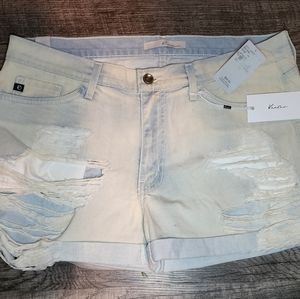 KanCan Light Wash Dressed Denim Shorts SZ 29 NWT